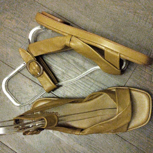 Vince Shoes New Vince Reza Dark Walnut Flat Leather Ankle Wrap